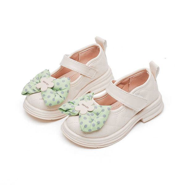 

kale girls' bow princess small leather shoes 2023 spring and autumn student mary jane single shoes medium and large chil1en's shoe, Black