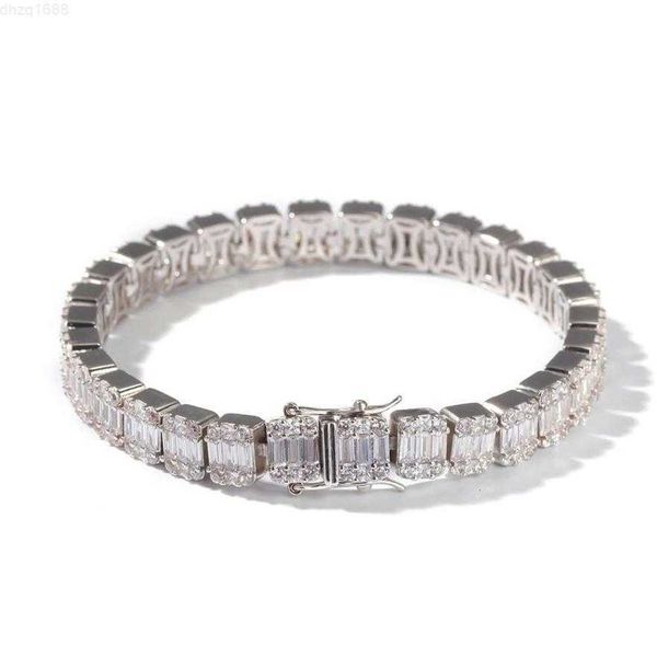 

ladder zirconia iced out bracelets hip hop cuban link chain luxury diamond mens bracelets charm gold silver rapper bangles311m