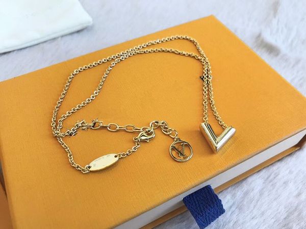 

fashion women luxury designer necklace choker pendant chain 18k gold plated stainless steel letter necklaces wedding jewelry accessories, Silver