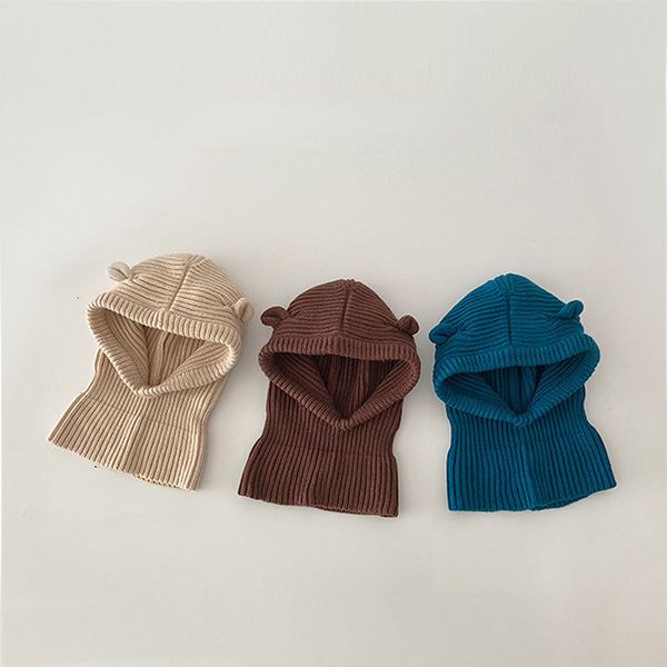

caps hats baby scarf knitted ear protection winter korea cute shawl girl's solid color all match boy's 230220, Yellow