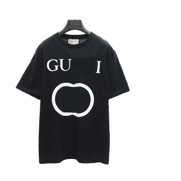 

designer luxury guggi classic fashion trend summer ring g letter printing simple and versatile t-shirt men and women short sleeve lovers, Black;brown