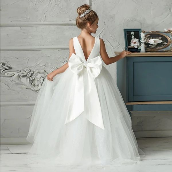 

christening dresses girls christmas dress for kids wedding evening party bridesmaid long prom gown children teenager year princess costume 2, White