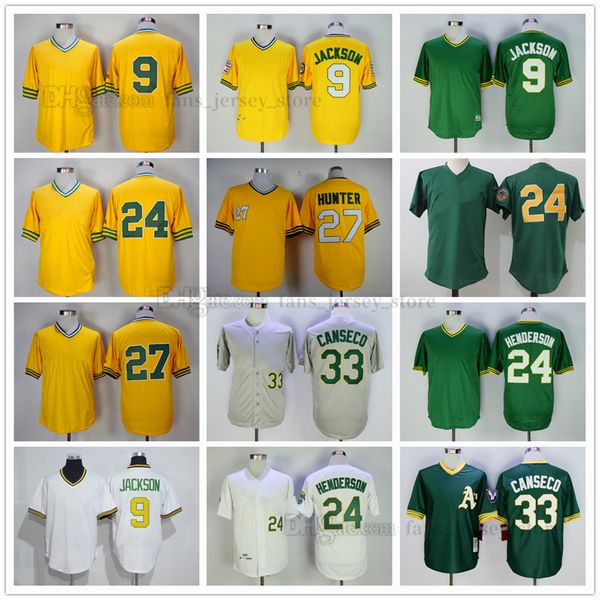 

movie mitchell and ness baseball jerseys jeter 9 reggie jackson 34 rollie fingers 24 rickey henderson 27 catfish hunter 33 jose canseco stit, Blue;black