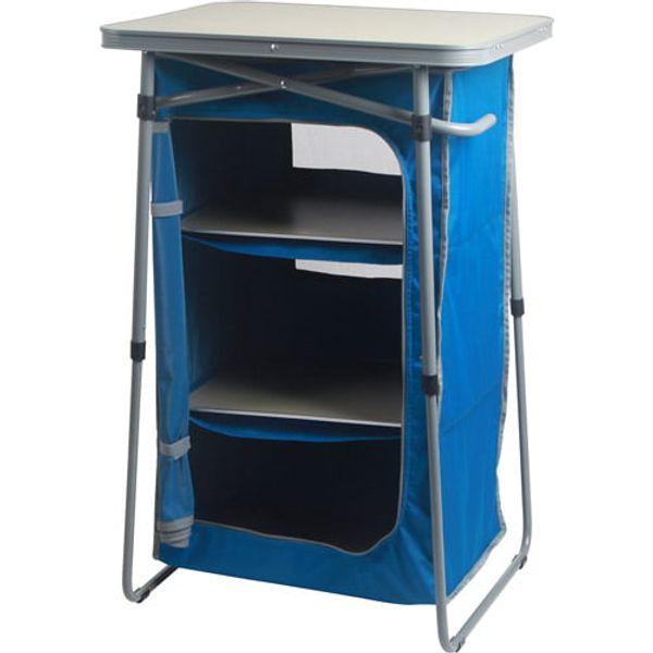 

ozark trail 3 shelf collapsible cabinet with table blue 23 l x 19 w