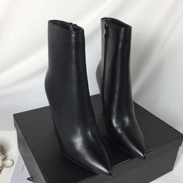 

the designer black letter spike ankle boots mid-calf women