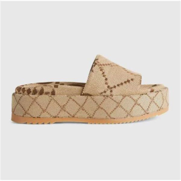 

new designer slippers colorful womens platform fashion sandals mid heel high 55mm canvas strap box sandals flip flops a1, Black