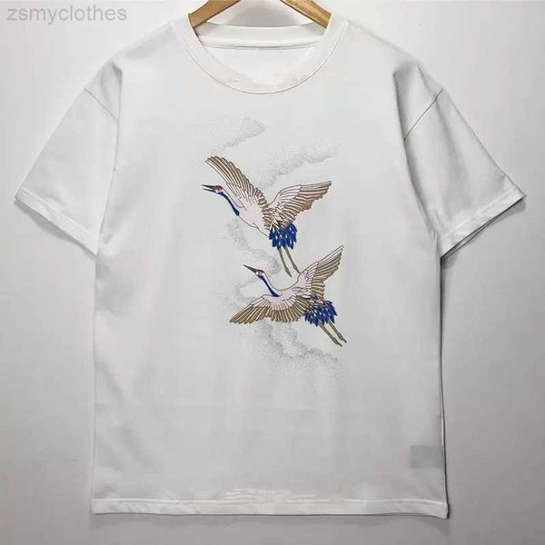 

men's t-shirts mens designer t shirt woman crane letters printed tee summer retro tshirt for man casual hip hop short sleeves rock stre, White;black