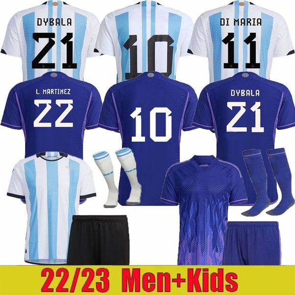 

argentina 2022 soccer jerseys romero dybala fans player version martinez maradona di maria 22 23 football shirt camisetas de futbol men kids, Black;yellow