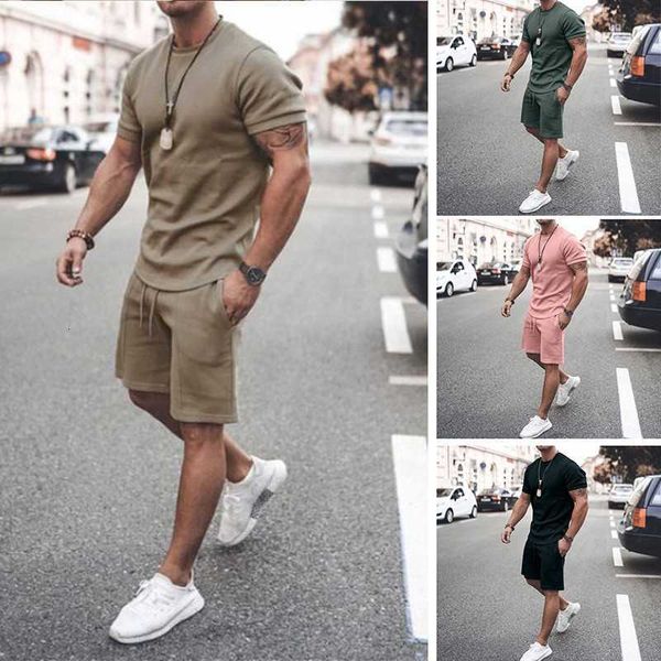 

yoga clothes 2022 summer with youth short sleeve t-shirt men's casual sports suit wear, Black;white
