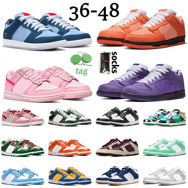 

big size 36-48 running shoes lows lobster orange purple triple pink why so sad panda syracuse dodgers ucla unc coast futura green mens women
