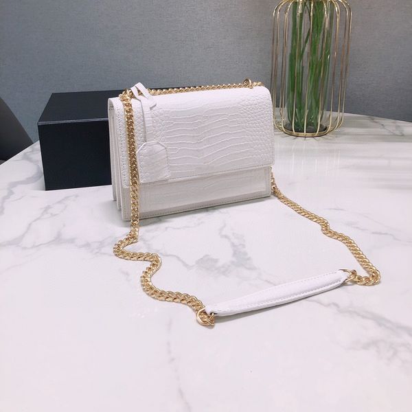 

fashion womens bag chain crossbody bag stone design metal logo handbag
