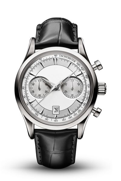 

new men's casual five needle quartz belt business watch, Slivery;golden