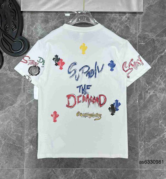 

men's luxury fashion t shirt ch brand designer tees women heart sanskrit letter couple t-shirt sweatshirt horseshoe chromes flower9hvo, White;black