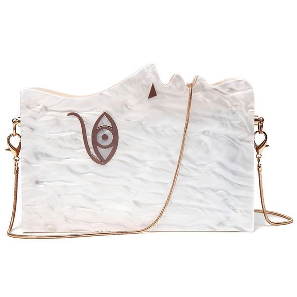 

evening bags face stitching wood acrylic hand holding shoulder women clutche 230220