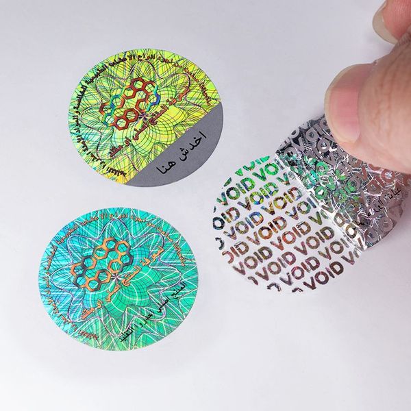 

single-use void hologram self adhesive seal sticker