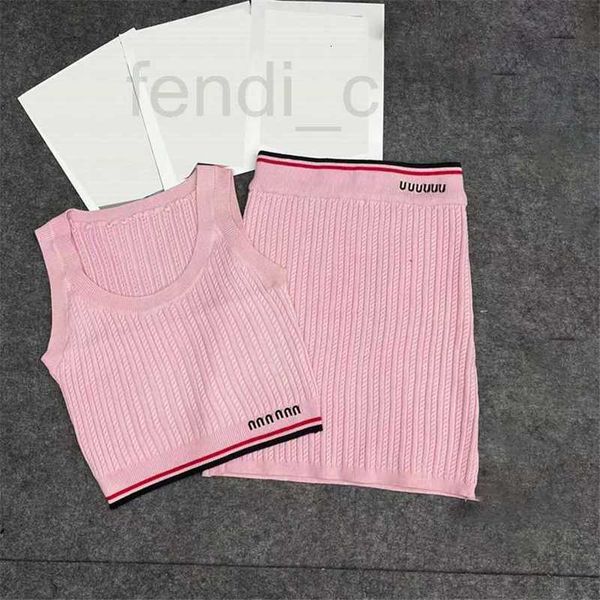 

women's plus size t-shirt designer womens knit t shirts vests skirt letters webbing knitted tank ins fashion pink vest skirts 87br, Black