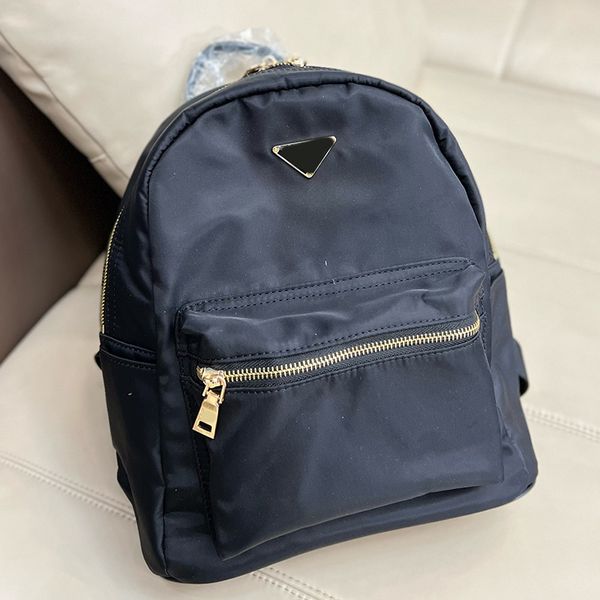 

nylon backpack bag crossbody handbags back pack women shoulder bags double zipper exterior pocket adjustable wide strap triangle pattern