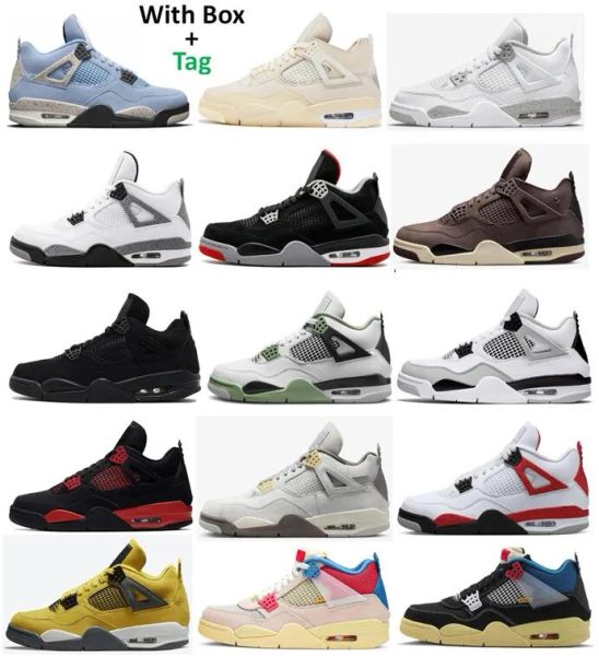 

jumpman 4 4s mens basketball shoes military black cat sail university blue seafoam red thunder midnight navy men women sports sneakers