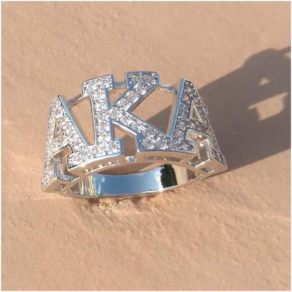 

cluster rings sier zircon greek aka sorority finger ring drop delivery jewelry dhlrd, Golden;silver