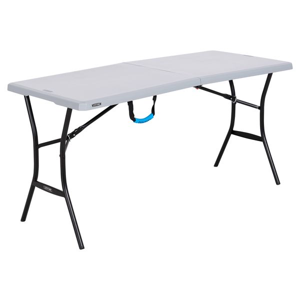 

5 foot fold in half table gray 80861 heated camping chair