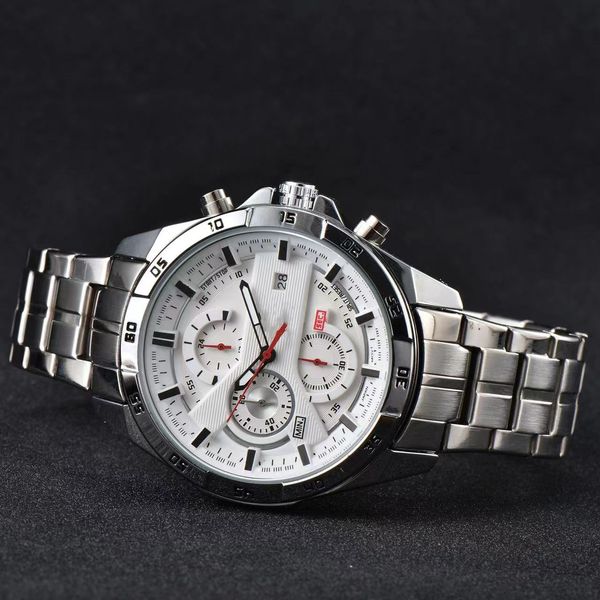 

new card home multi-functional timepiece unique double dial designer men's watch three degrees waterproof, Slivery;brown