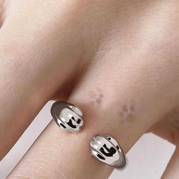 

claw s925 sterling silver stray cat peripheral tread on milk marks open ring