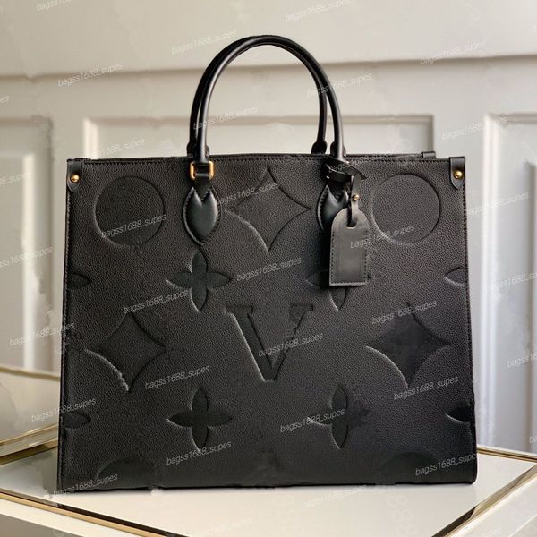 

Luxury totes designer bag womens handbags Onthego tote bag Hot Crossbody flower ladies Casual PVC Genuine Leather, Black