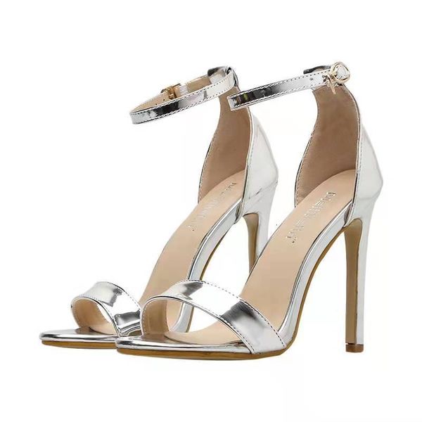 

sandals high heels women shoes fashion summer heel woman pumps golden silver party wedding 230220, Black