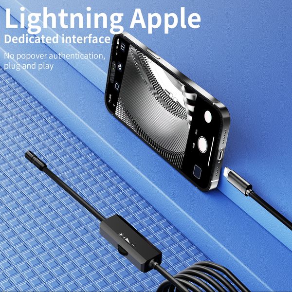 

new ios endoscope camera 8mm lens mini camera 8 led inspection camera