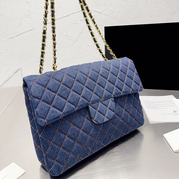 

bags totes handbag designer bag women classic imitation brand stitching denim plaid chain shoulder bag versatile commuter party dinner walle