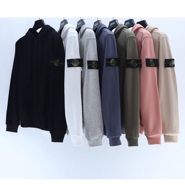 

hoodies mens zipper jacket womens men deisigners hoody stylist cartoon fashion island pattern printing hoodies stone jacket man good quality, Black