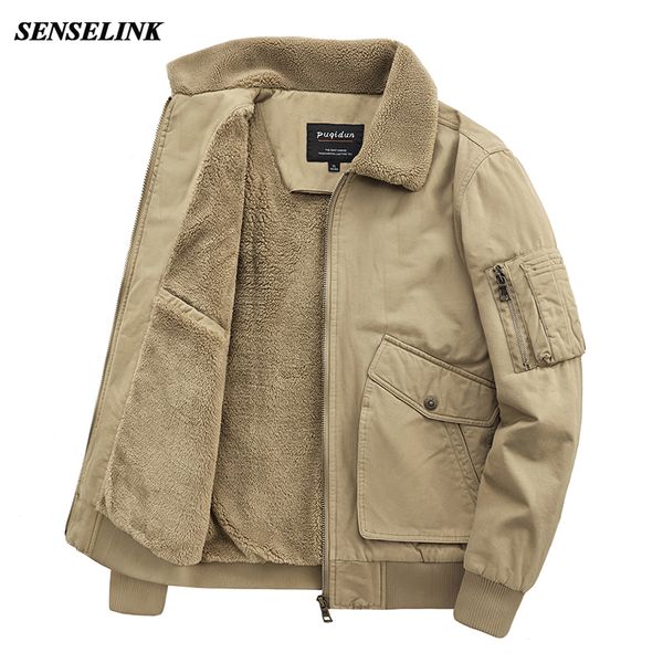 

men s jackets 2023 plush khaki outdoor baseball military flight suit uniform warm sports 230220, Black;brown