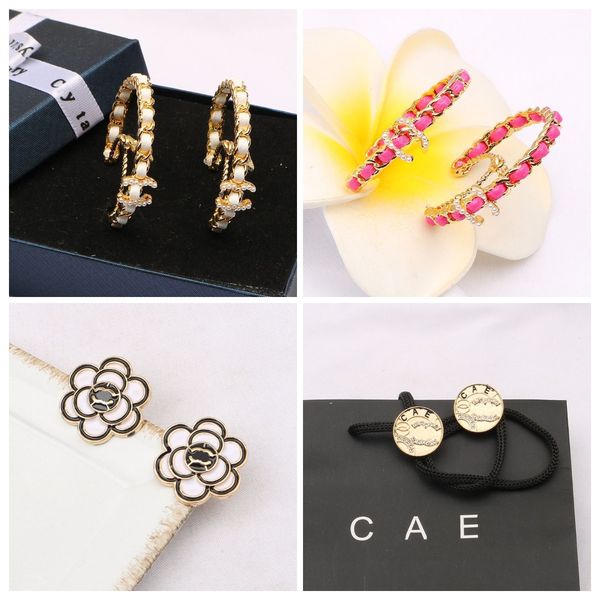 

designers earrings 18k gold plated earring stud round crystal pearl party fashion women designer brand double letters wedding jewelry luxury, Golden;silver