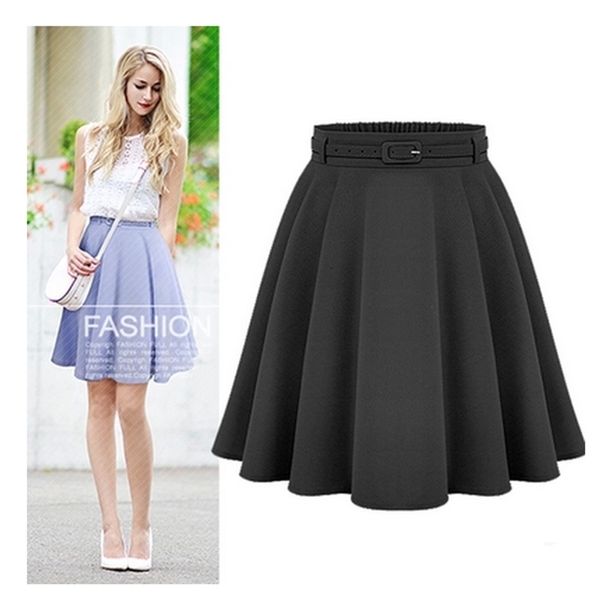 

skirt's casual medium kneelength retro stylish female high waist ball gown femininas vintage women long skirt 230217, Black