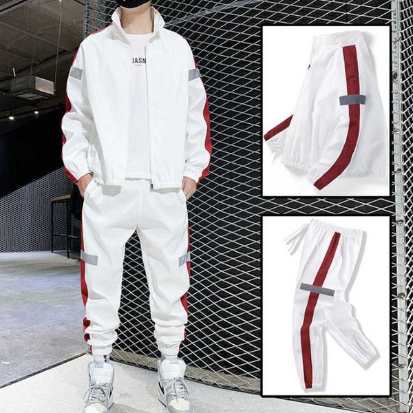 

yoga clothes suit men's 2023 new casual suit youth korean sports two-piece large trend, Black;white