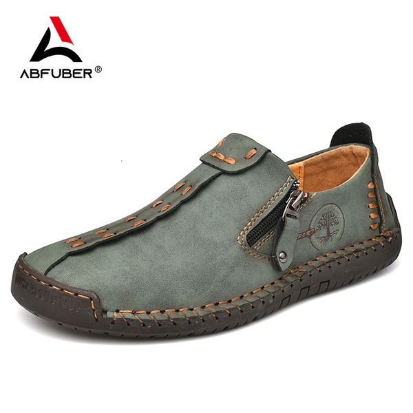 

dress shoes handmade leather men shoes casual slip on loafers breathable flats moccasins tooling plus size 230220, Black