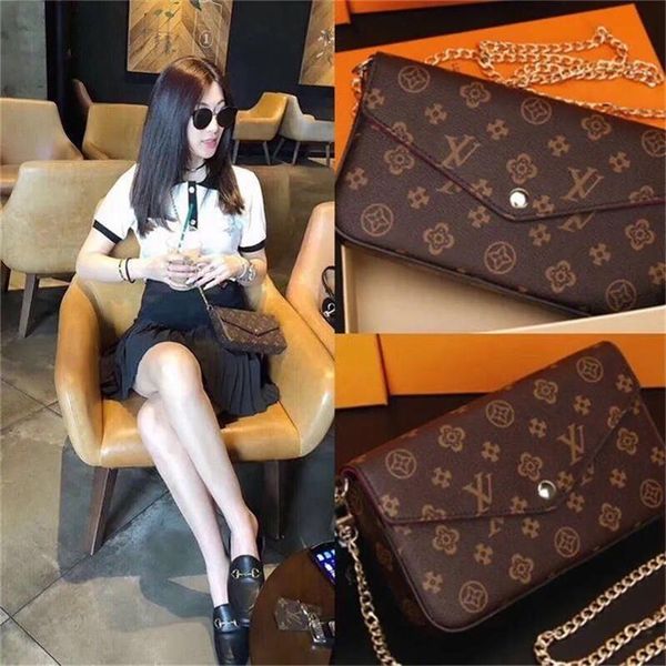 

2023 classic luxury designer handbag pochette felicie bag genuine leather handbags clutch tote messenger shopping purse