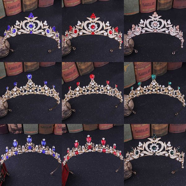 

tiaras crystal rhinestone wedding hair accessories gold silver color tiaras and crowns for bride women fashion princess diadems jewelry z022, White;golden