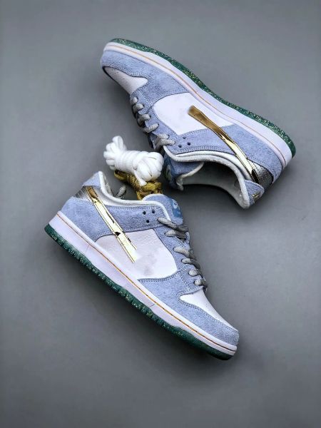 

2023 wholesale lifestyles sportswear skate shoes duks low holiday special men women dnks white psychic blue-metallic gold casua with box