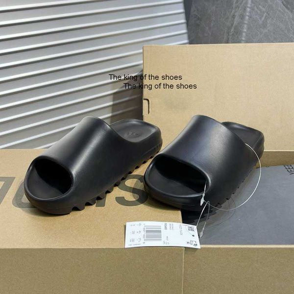 

yeezzys luxury designer slides graffiti bone resin desert sand rubber slippers flat sandals men women beach shoes foam runner slipper sandal, Black