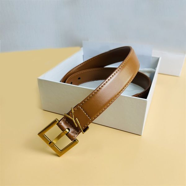 

black leather belt womens luxury belt designer mens accessories 3cm smooth long couple cinturon square metal buckle popular vintage designer, Black;brown