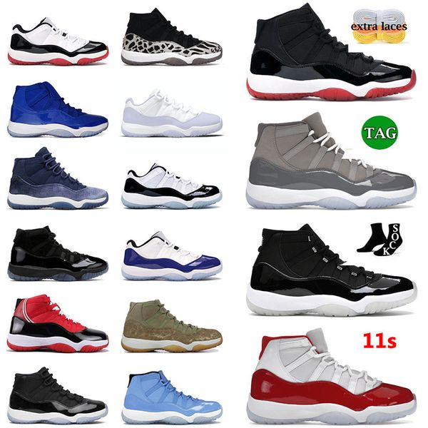 

11 11s xi low men basketball shoes high bred jumpman cool grey cherry animal instinct legend blue mens women cap and gown sneakers space