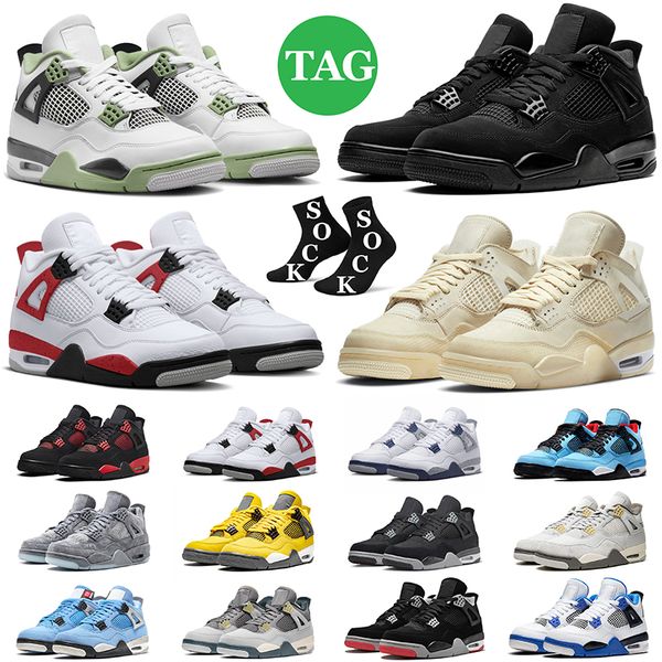 

jumpman 4 4s basketball shoes retro j4 military black cat red thunder seafoam pn dust canvas bred men women outdoor sports sneakers mens tra