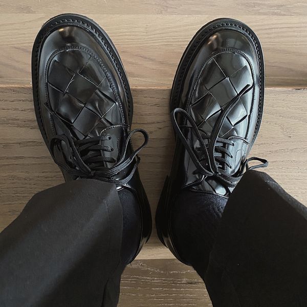 

2023 british style gentlemen formal business shoes fashion lace up formal suit dress shoes, Black