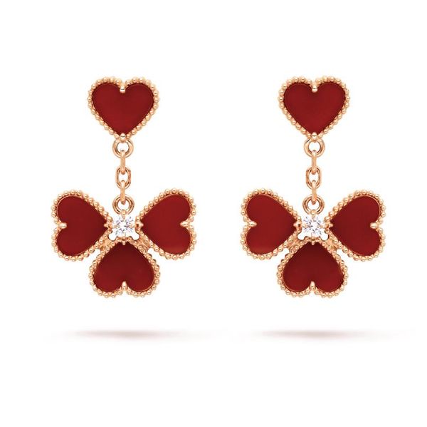 

luxury brand 13 style four leaf clover dangle earrings french korean style net red long tassel elegant women valentine's day gift whole, Silver