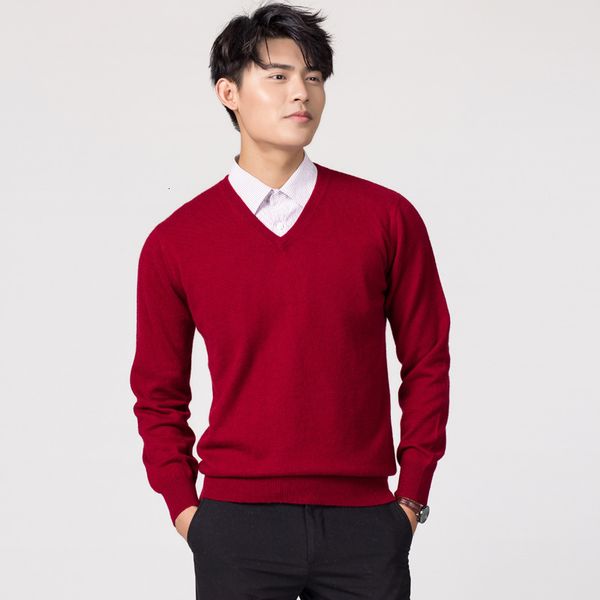 

men s sweaters man pullovers winter fashion vneck sweater wool knitted jumpers male woolen clothes standard 230217, White;black