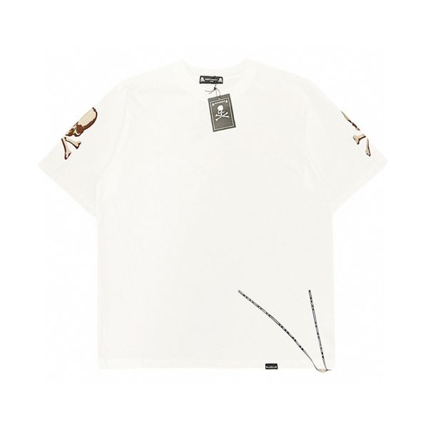 

men's t-shirts round neck embroidered and printed polar style summer wear with street pure cotton t2q2w, White;black