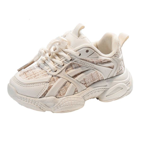 

strict selection of chil1en's sports shoes spring and autumn new boys' mesh breathable dad shoes girls' light running shoes t, Black