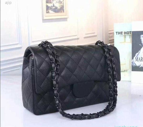 

2022 designer- women classic flap bag hand lady silver black chain shoulder messenger