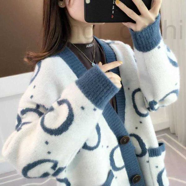 

women's sweaters designer fashion rainbow women knitted 2021 new women's loose-fitting outer wear spring cardigan lazy style sweat, White;black
